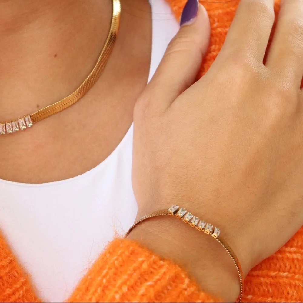 Baguette chain bracelet - Picture 2 of 3